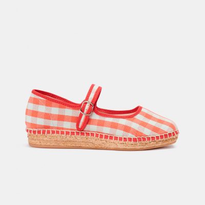 Alpargata estilo mercedita en cuadro Vichy