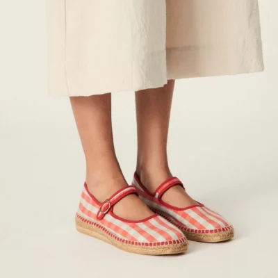 Alpargata estilo mercedita en cuadro Vichy