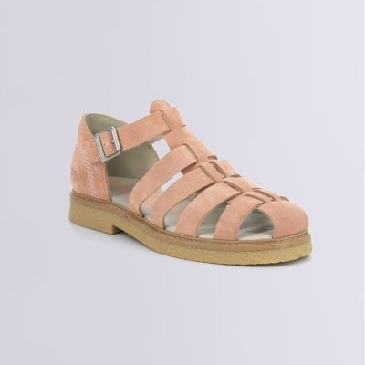 IraMira - sandalia cangrejera piel color cuero - vista tres cuartos